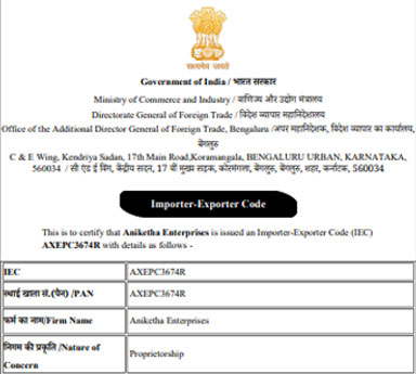 IEC Code Certificate